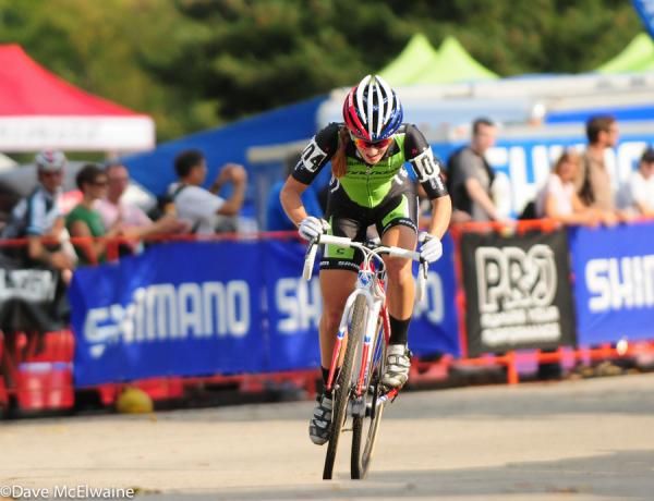 Kaitlin Antonneau (Cannondale) riding to an impressive second place