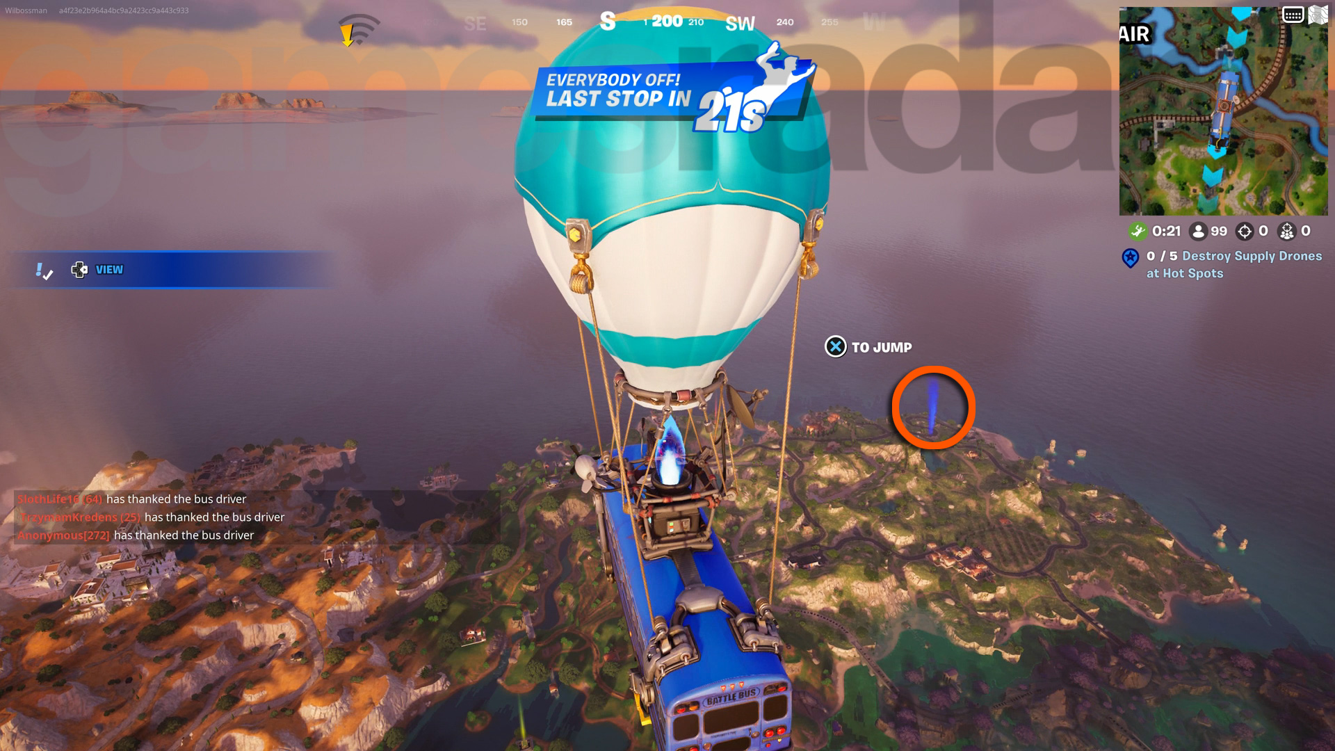 Fortnite Chewbacca location from battle bus