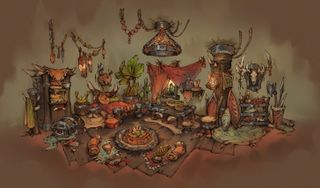 Concept art for potential Player Housing decoration in World of Warcraft