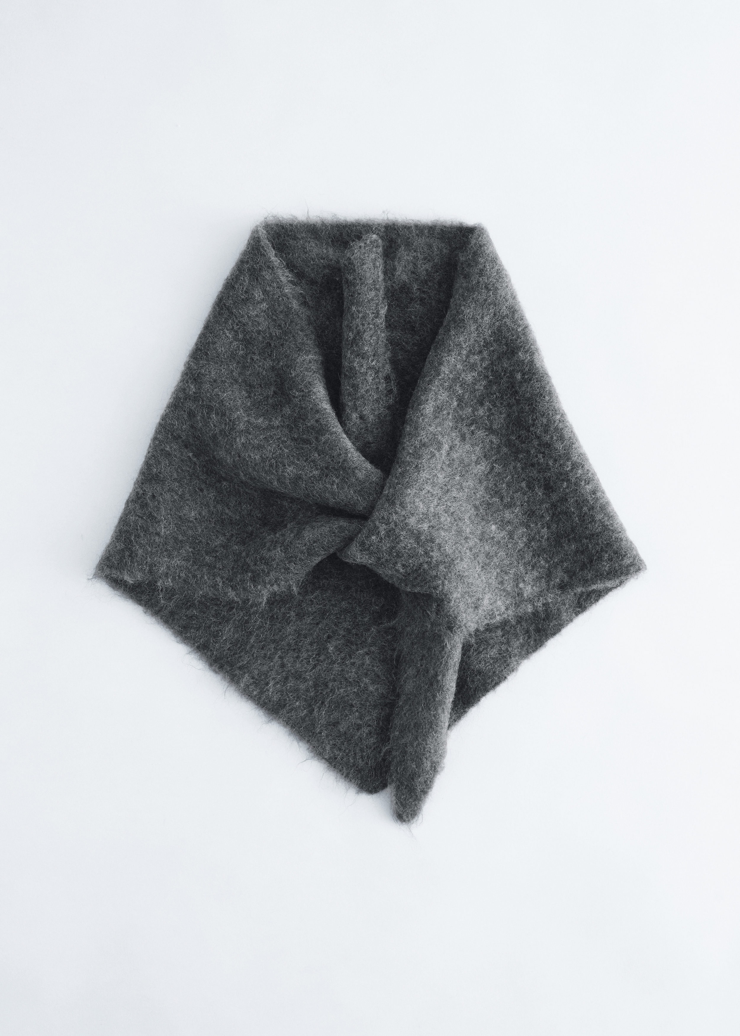 Mohair-Blend Brushed Triangle Scarf