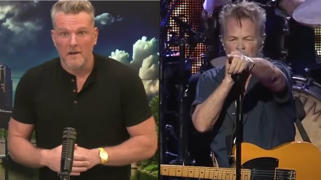 Pat McAfee and John Mellencamp split image