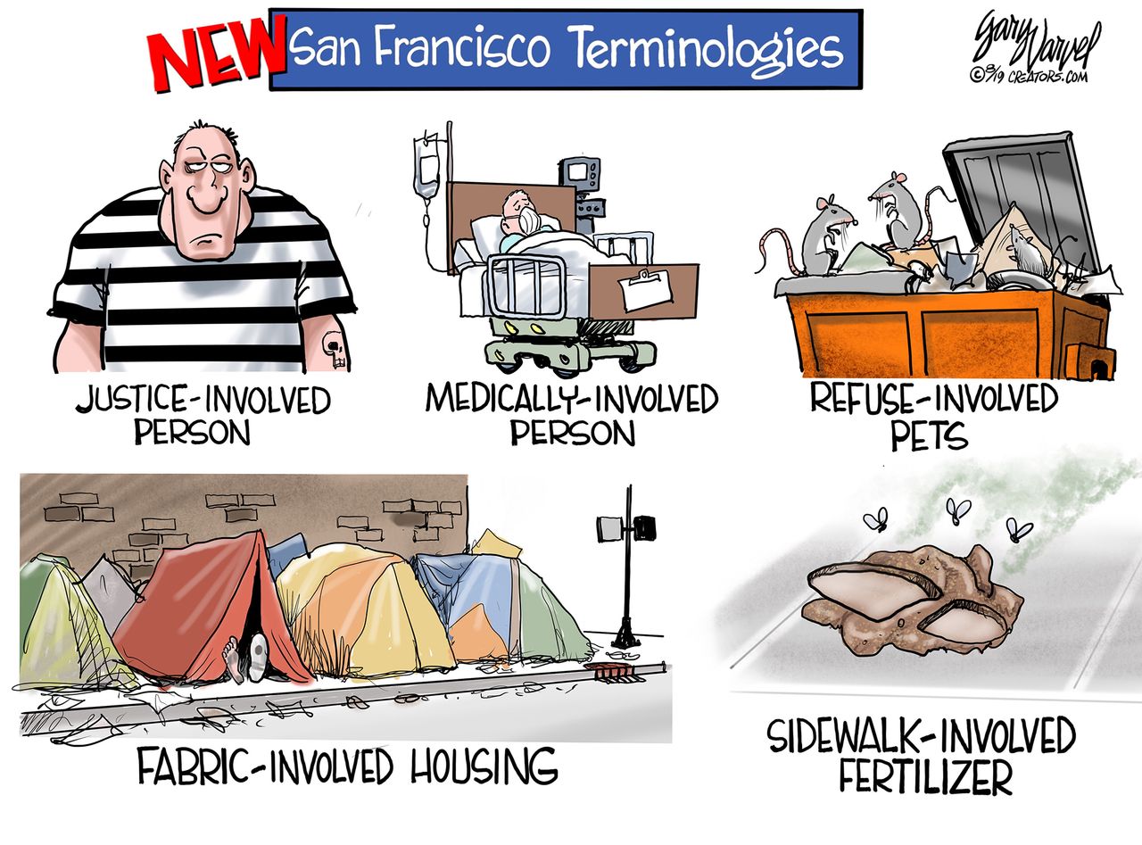 Political Cartoon San Francisco Terminologies Justice-Involved Person