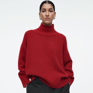 COS Chunky Pure Cashmere Turtleneck Jumper