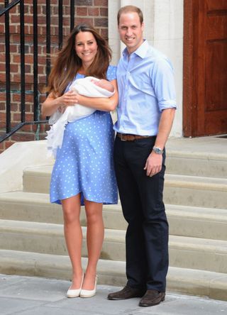 Kate Middleton and Prince William with a baby Prince George