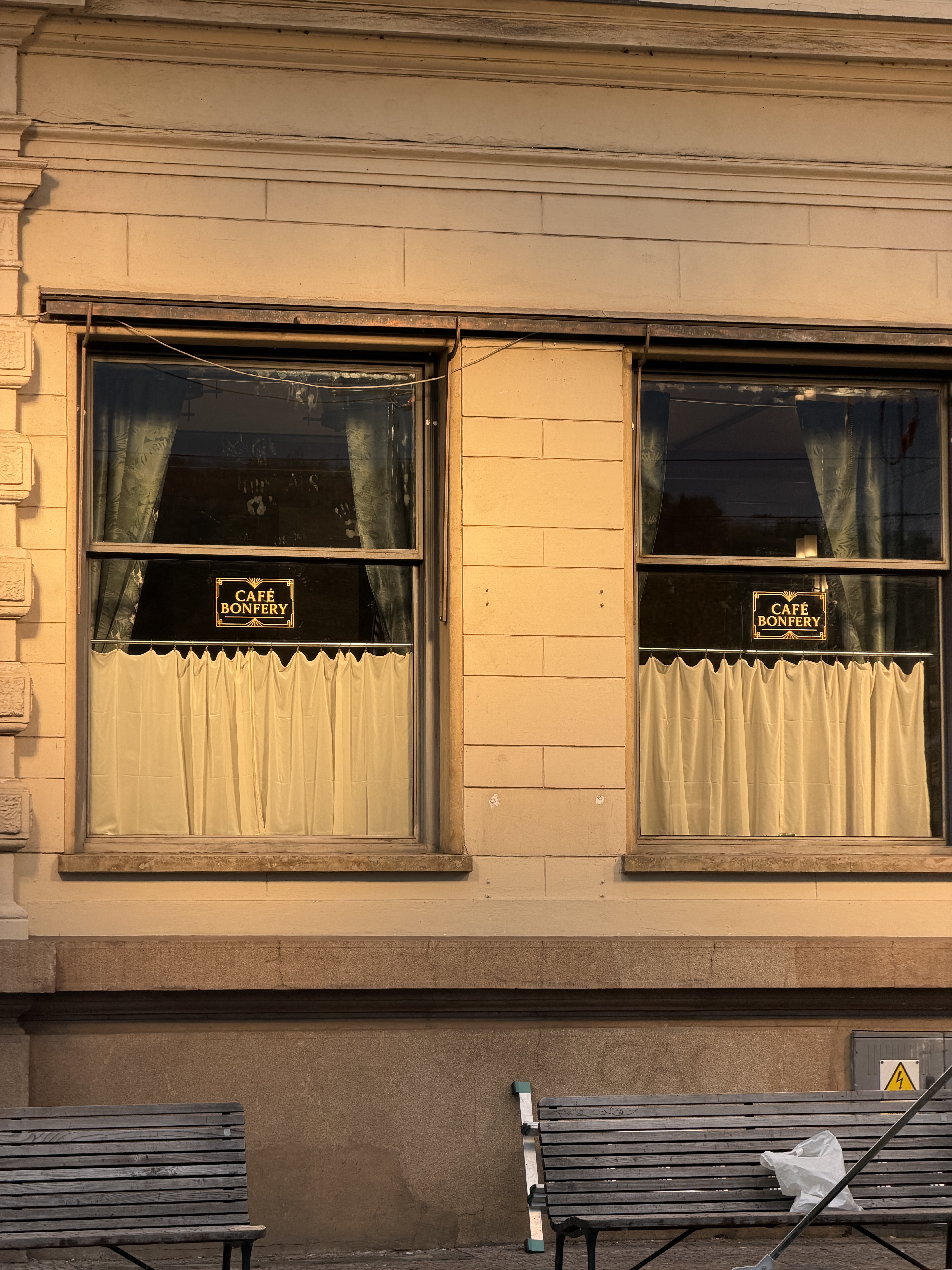 A cafe facade in Prague
