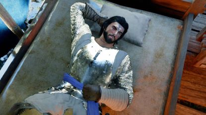 Kliff from Crimson Desert asleep.