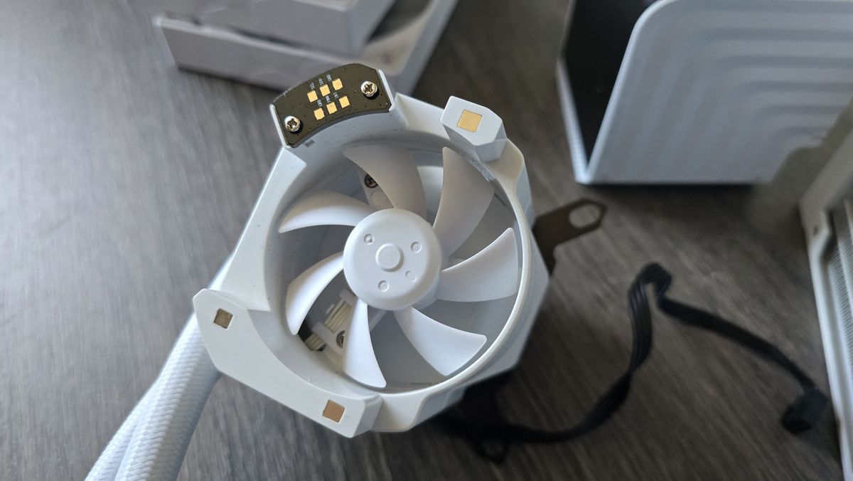 Tryx Panorama 360 liquid cooler installed on a test bench.