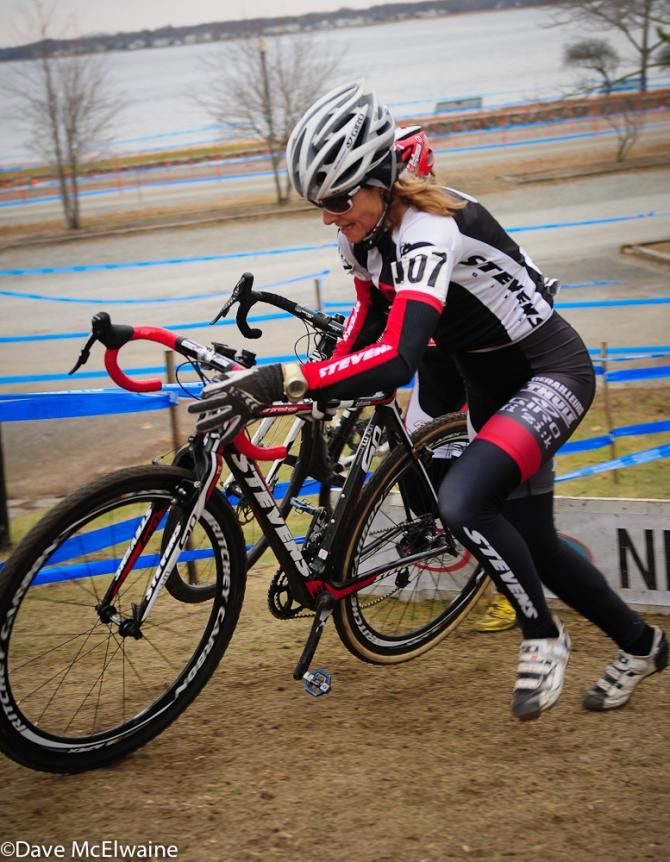 Natasha Elliot (Rare Vos Racing/Stevens) running the barriers well