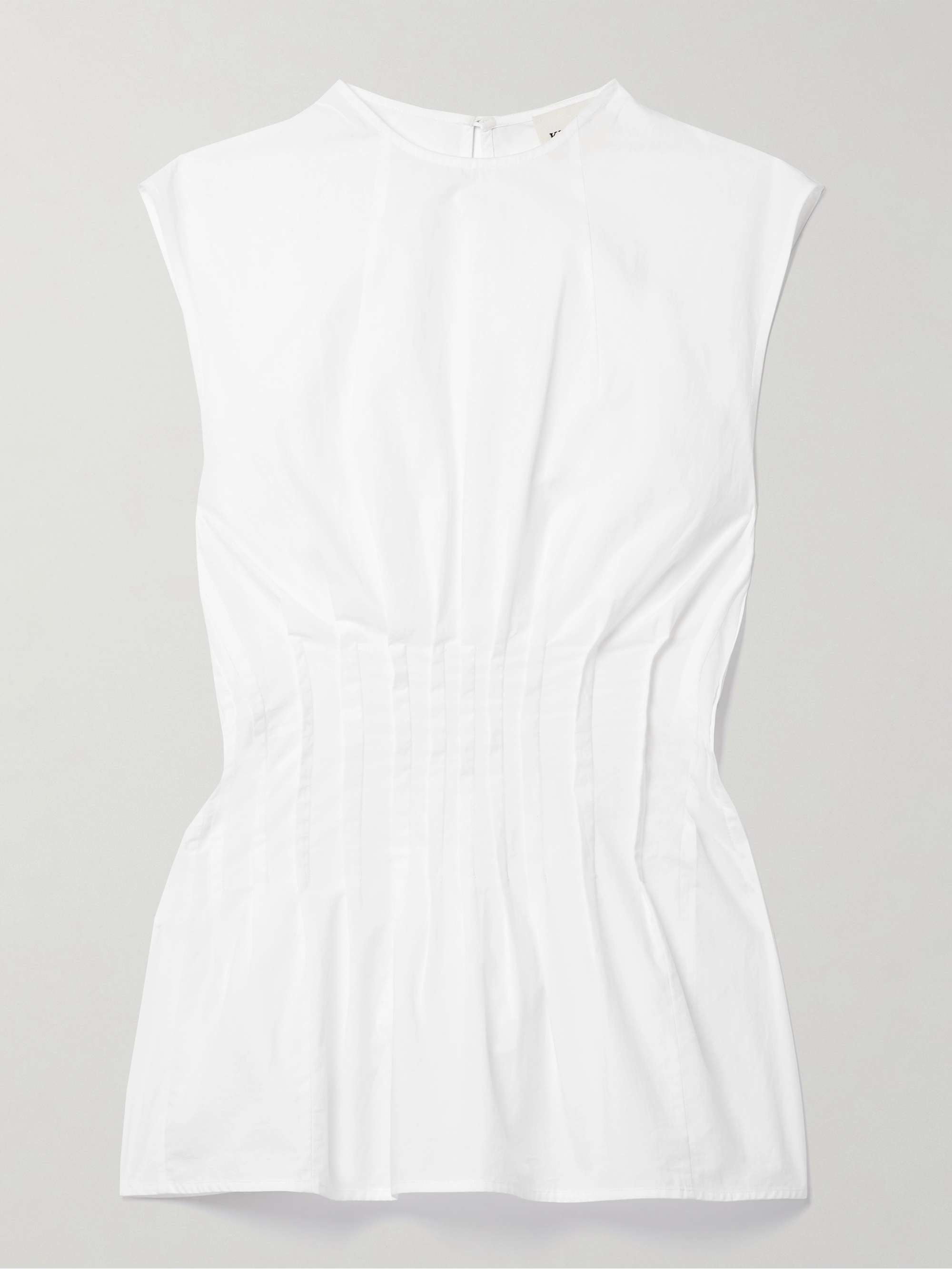 Westin Pintucked Cotton-Poplin Top
