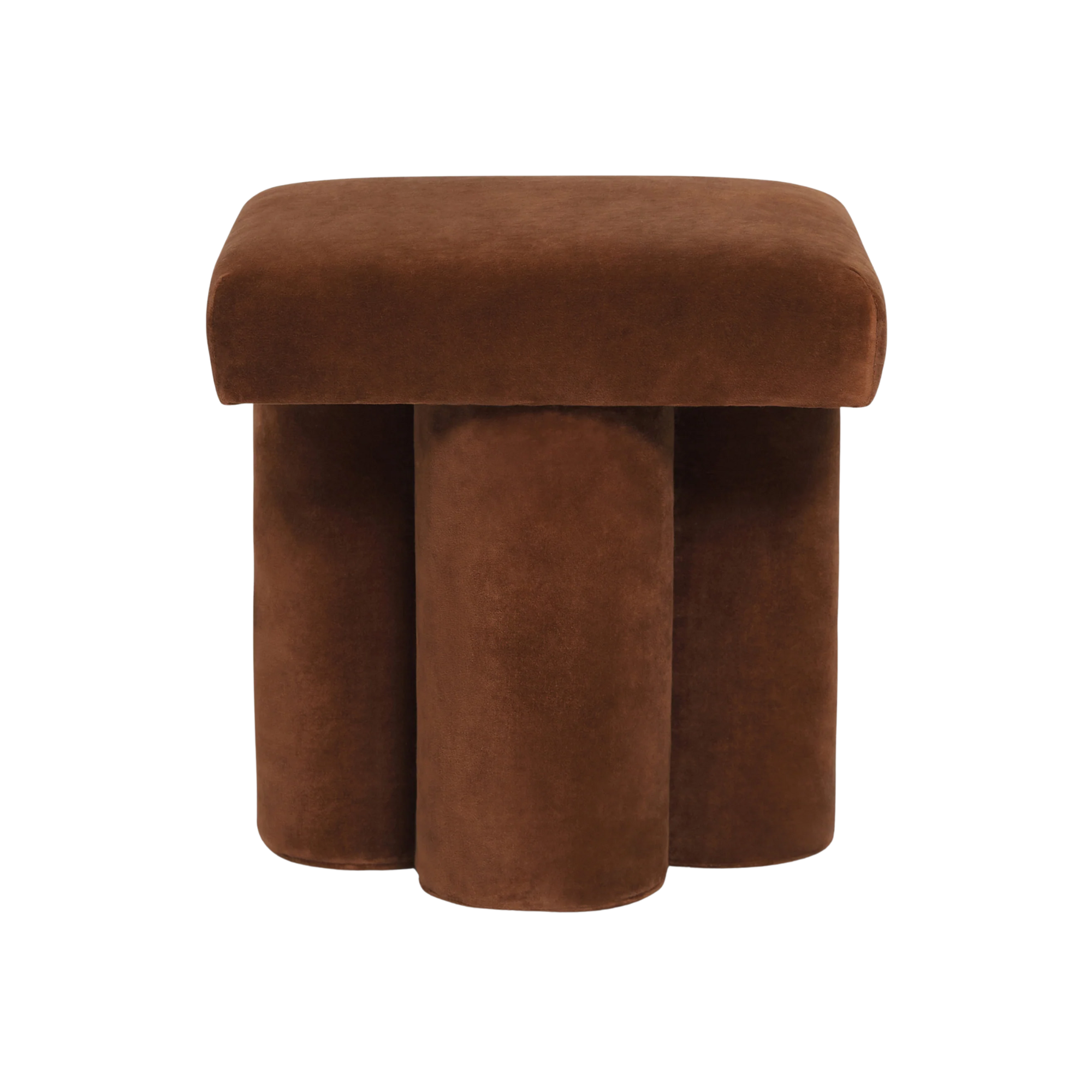 a brown velvet stool