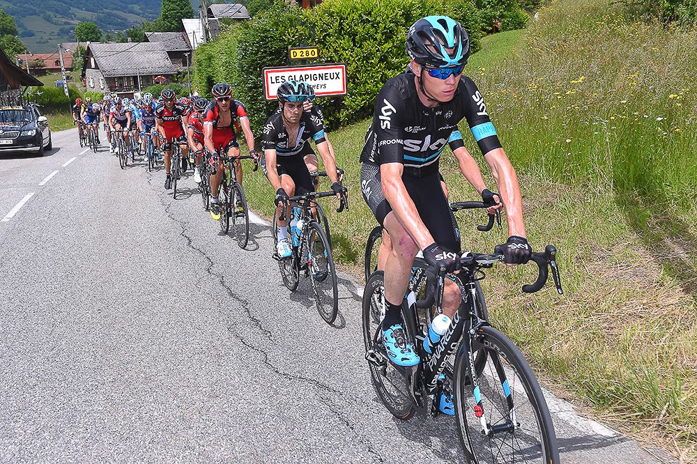 Chris Froome and Mikel Landa at the head of affairs during stage 5 at the Criterium du Dauphine