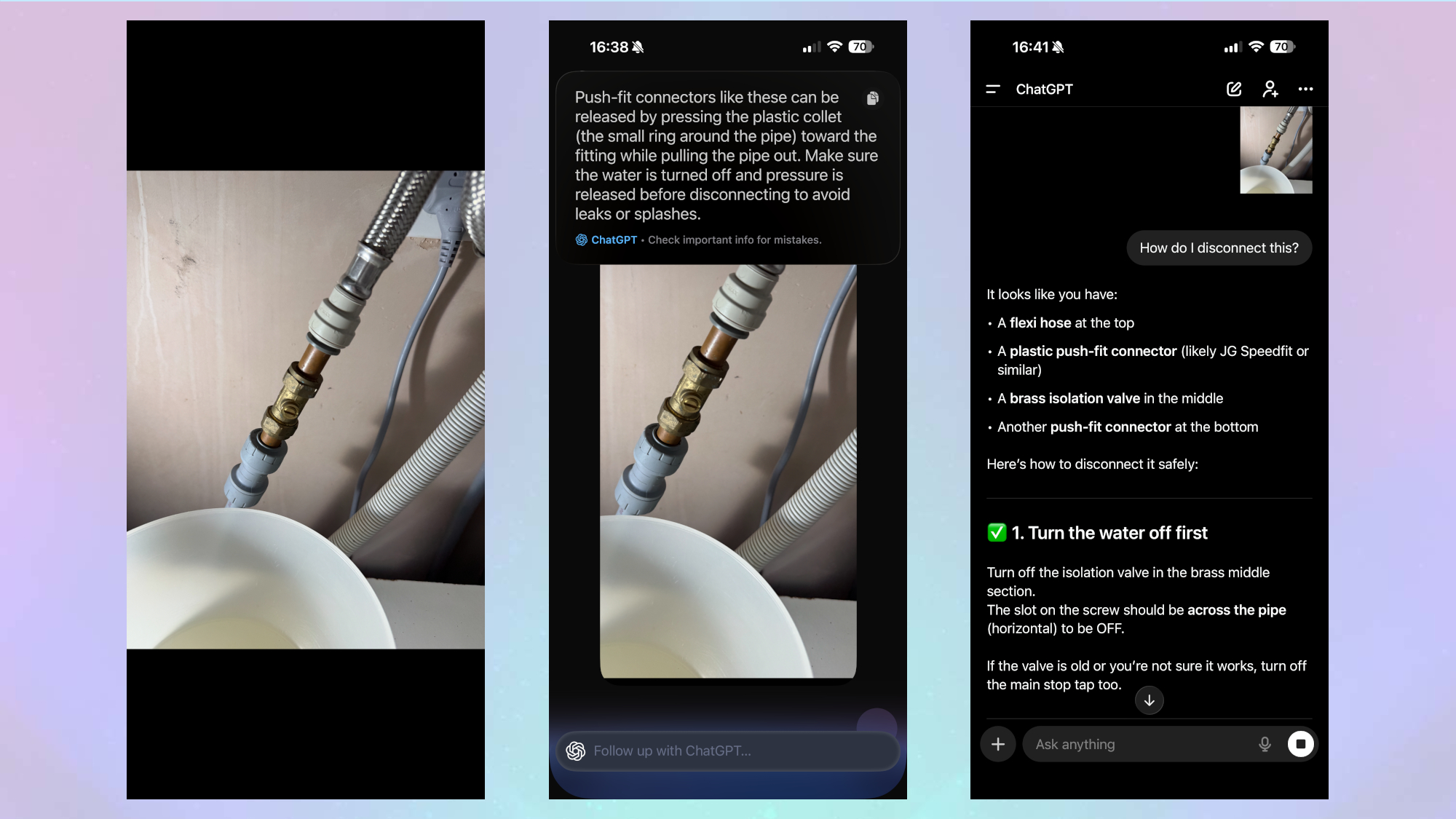 comparison between asking for a screenshot and in chatGPT app