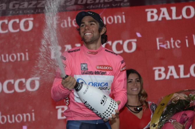 Michael Matthews sprays the champagne