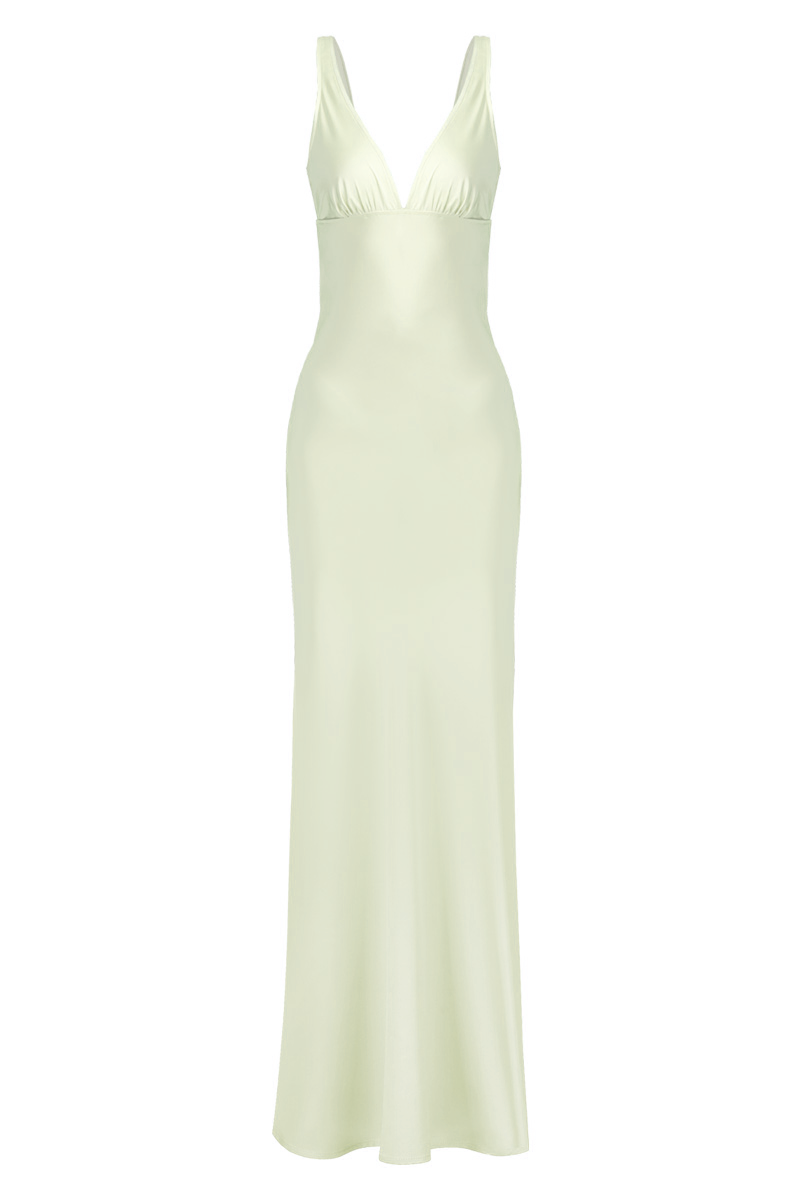 Cult Mia X Stolen Stores Classic Maxi Slip Dress in Green - Light Green / Xxs