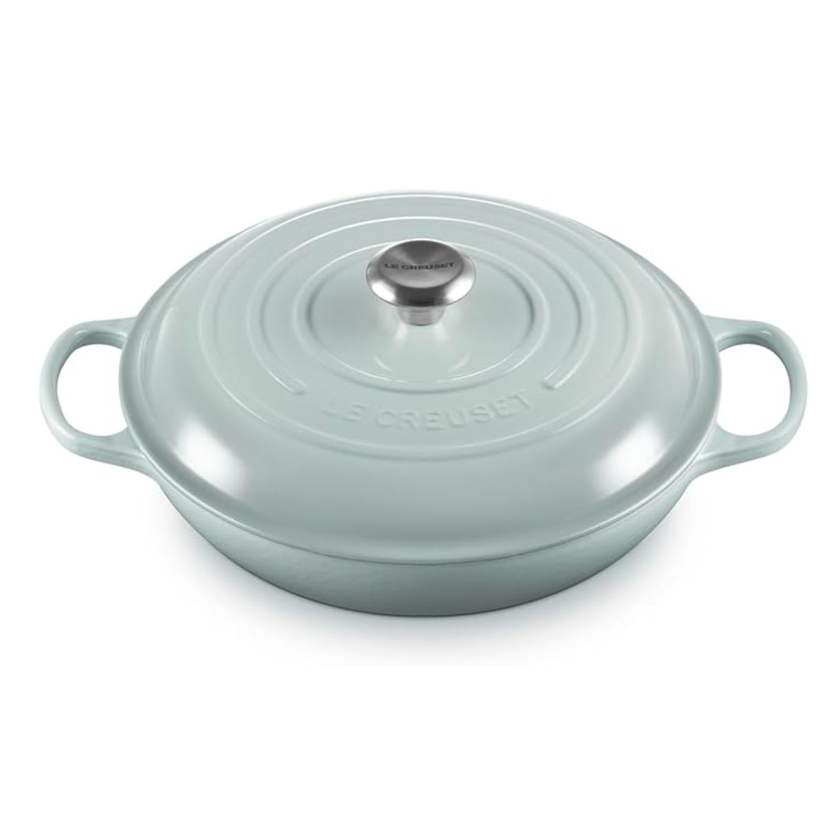A blue Le Creuset