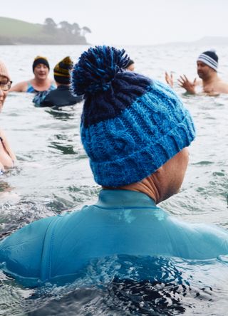 Woman wild swimming