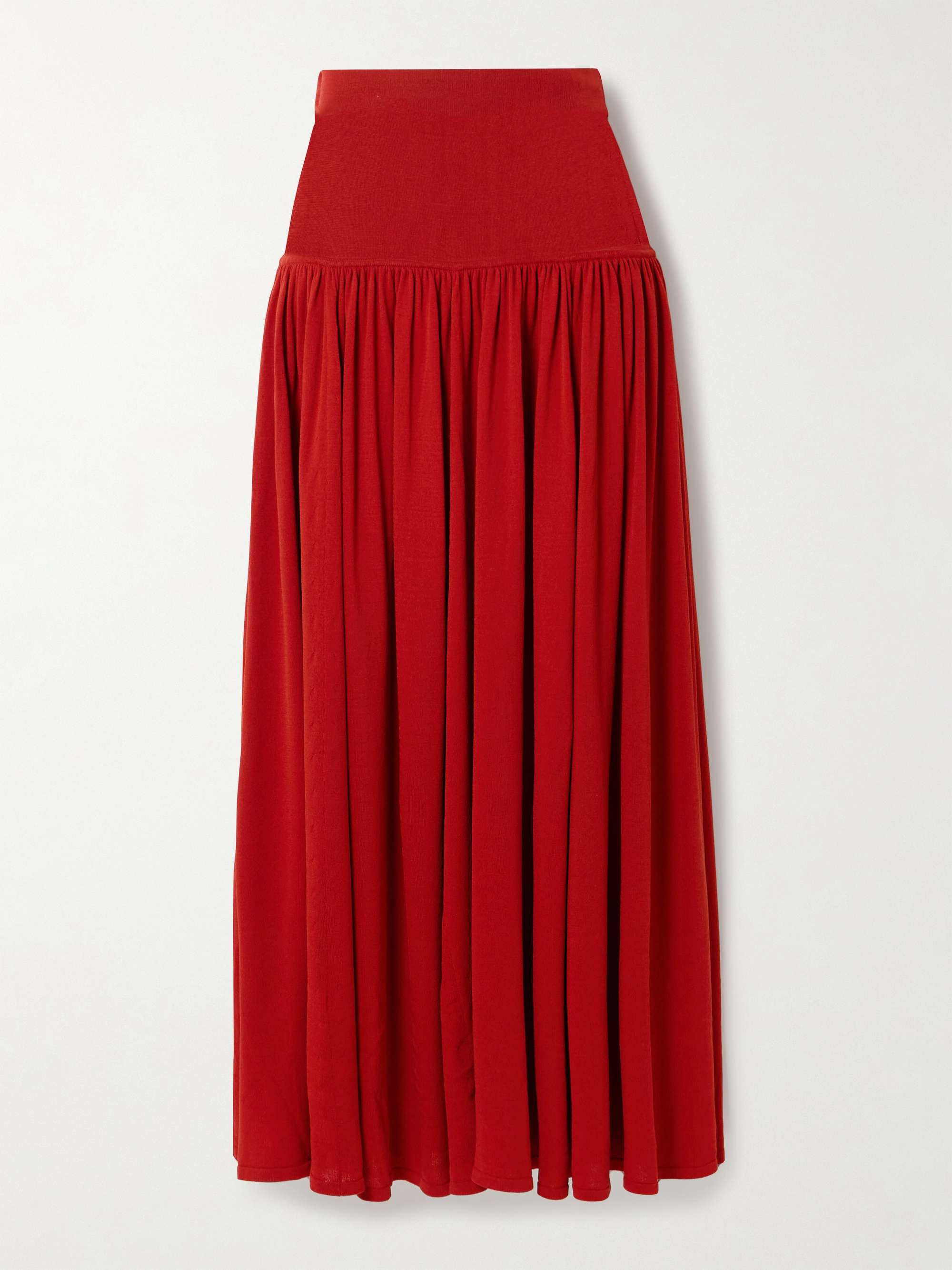 Romy Gathered Knitted Maxi Skirt