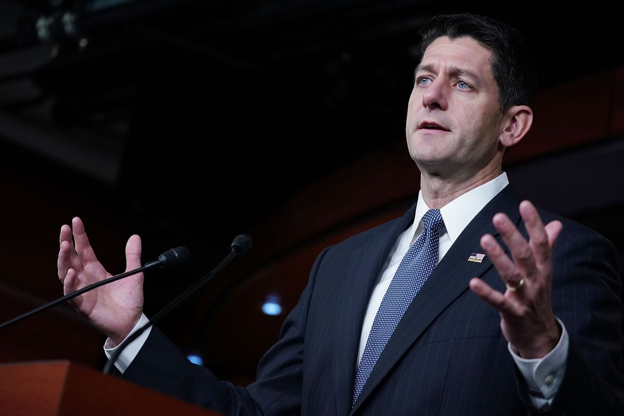 House Speaker Paul Ryan at a weekly news conference