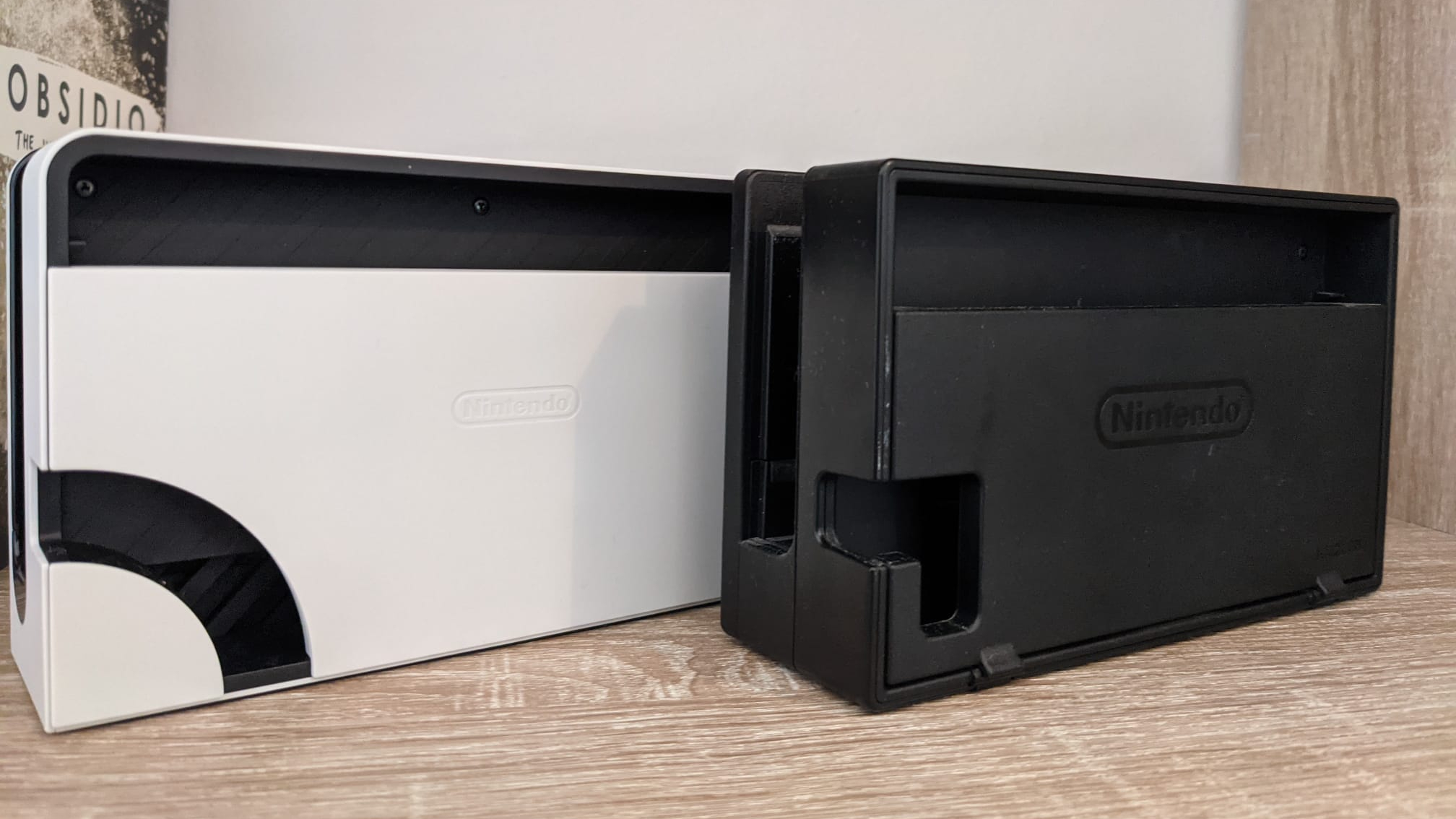 Nintendo Switch OLED and old dock compared