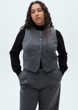 Pinstriped Suit Vest - Women | Mango Usa