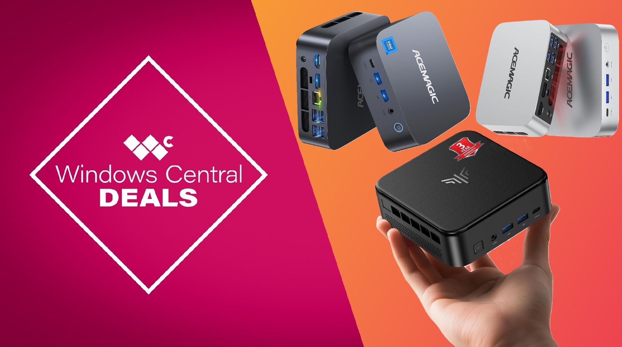 Windows Central promotional deal banner for Acemagic and Kamrui Mini-PCs
