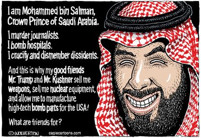 Political Cartoon U.S. Saudi Arabia Trump Jared Kushner Prince Mohammed bin Salman
