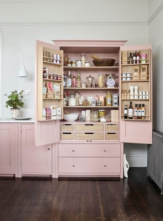pink larder in kitchen