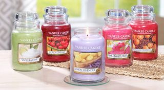 yankee candle flavours in glass jars