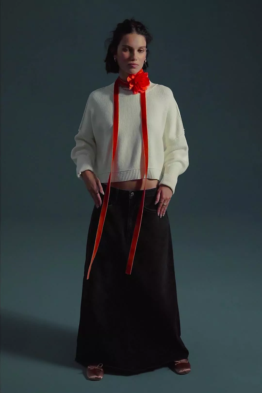 We the Free Come as You Are Denim Maxi Skirt