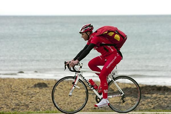 Tough times: Drapac Porsche's David Pell has had a tough tour after crashing earlier in the race and had to work hard when teammate Rhys Pollock was in the lead.