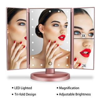 deweisn Tri-Fold Lighted Vanity Mirror