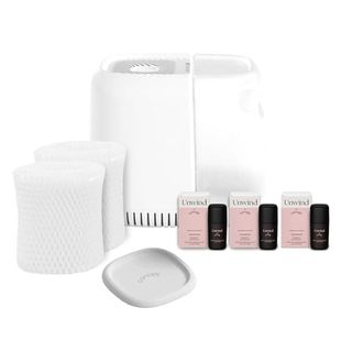 Canopy Bedside Humidifier Ultimate Hydration Bundle - White - 36 Hr Run Time, 2.5l Capacity - Alleviate Symptoms of Allergies, Flu, Cold, Dry Skin - Humidifier, 2 Filters, Aroma Kit, Accessory Tray