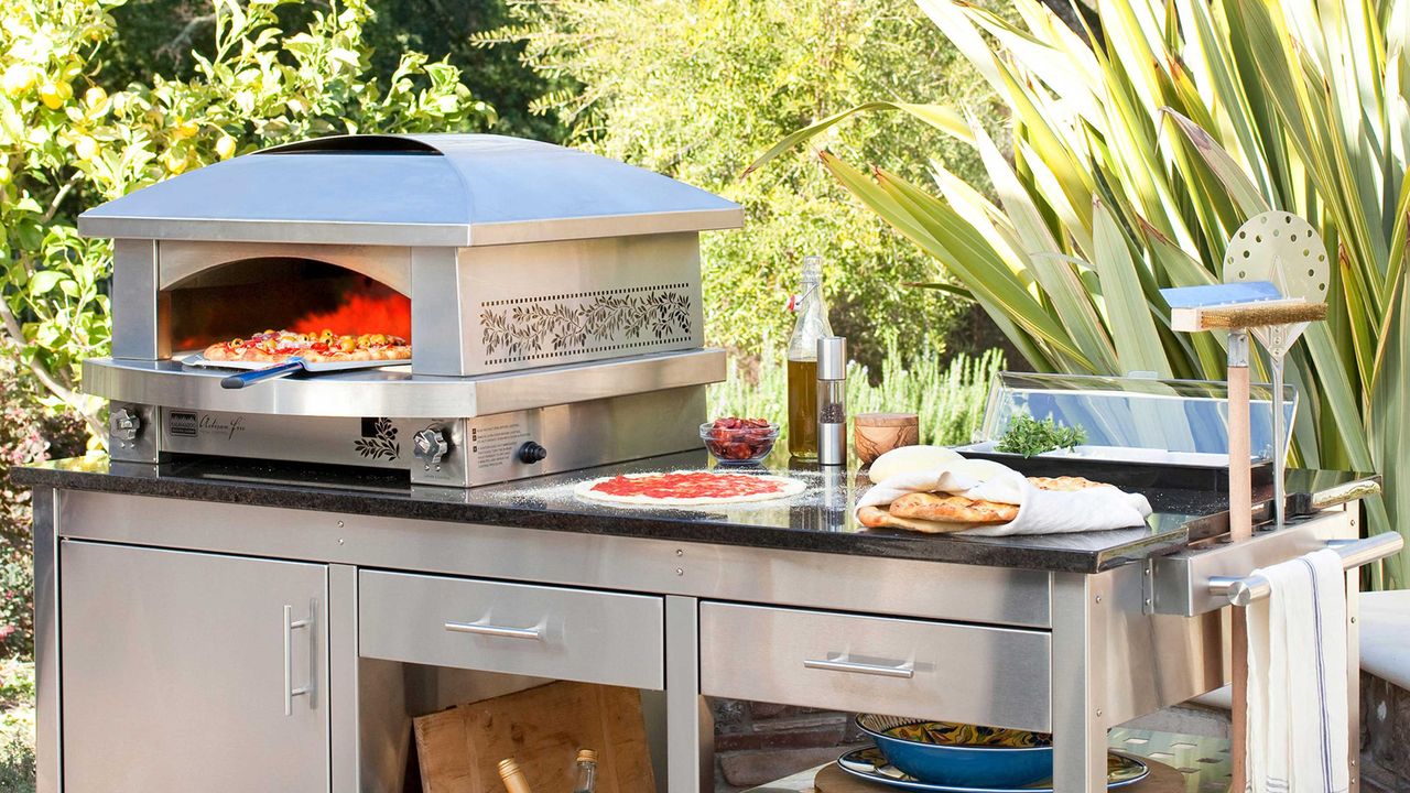 pizza oven on patio