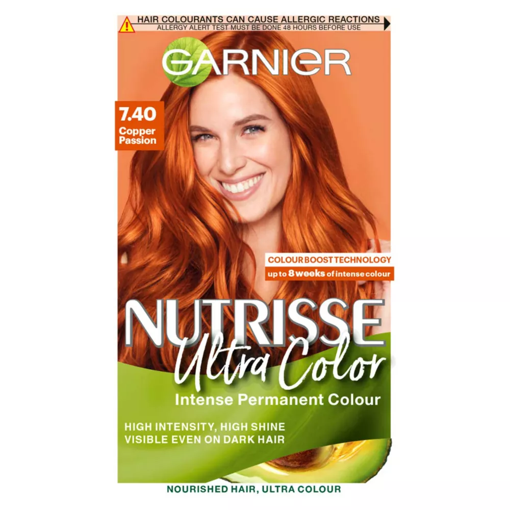 Garnier Nutrisse Ultra Color Dye, Vegan, 7.40 Copper Passion