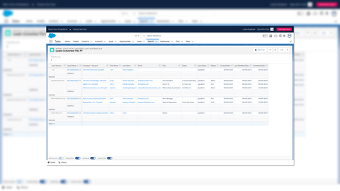 A screenshot of the Salesforce Essentials CRM interface