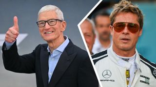 Tim Cook image next to Brad Pitt image