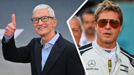 Tim Cook image next to Brad Pitt image