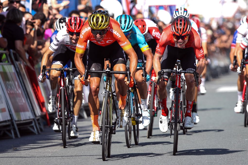 Greg Van Avermaet wins the sprint for second at Clasica San Sebastian