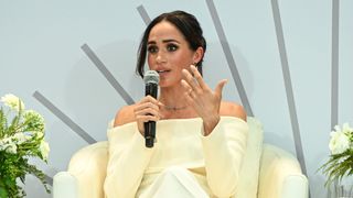 Meghan, Duchess of Sussex, speaks onstage at The Archewell Foundation Parents' Summit