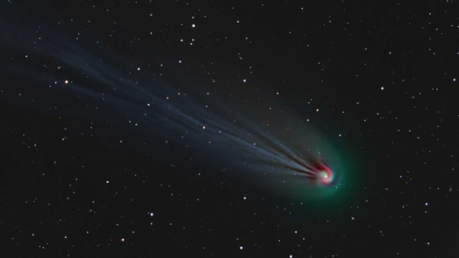 A comet with a spiral of light in its coma