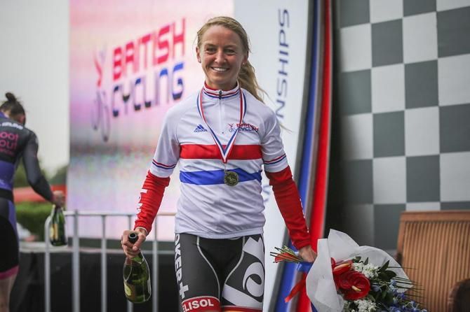 Emma Pooley, VC Norwich looked pretty happy with her win.