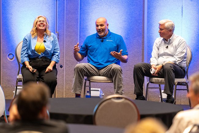 During The Independent Show&rsquo;s &ldquo;Connectivity Exchange&rdquo; panel (l. to r.): Sally Danies, NCTC; Steve Leavitt, Connectbase; and Jim Patterson, American Broadband Communications.