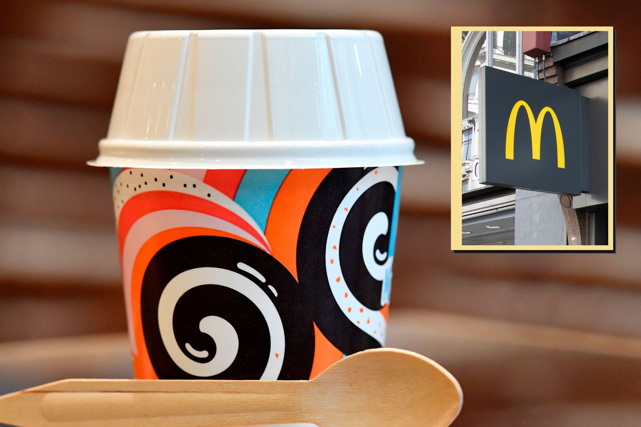 McDonalds McFlurry with drop in of McDonalds logo