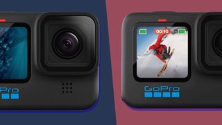 GoPro Hero 11 Black ved siden av Hero 10 Black.