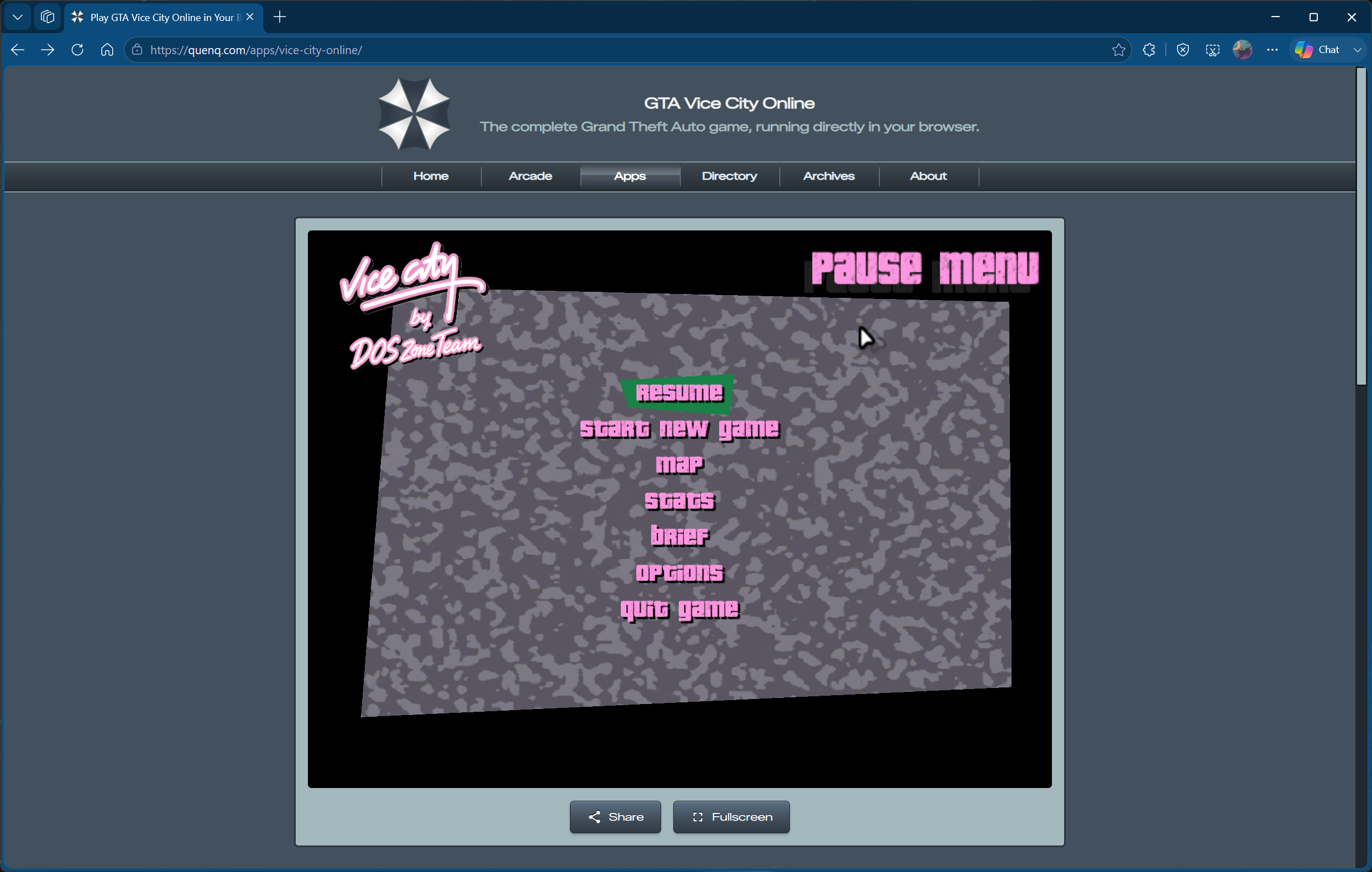 GTA: Vice City running in a browser