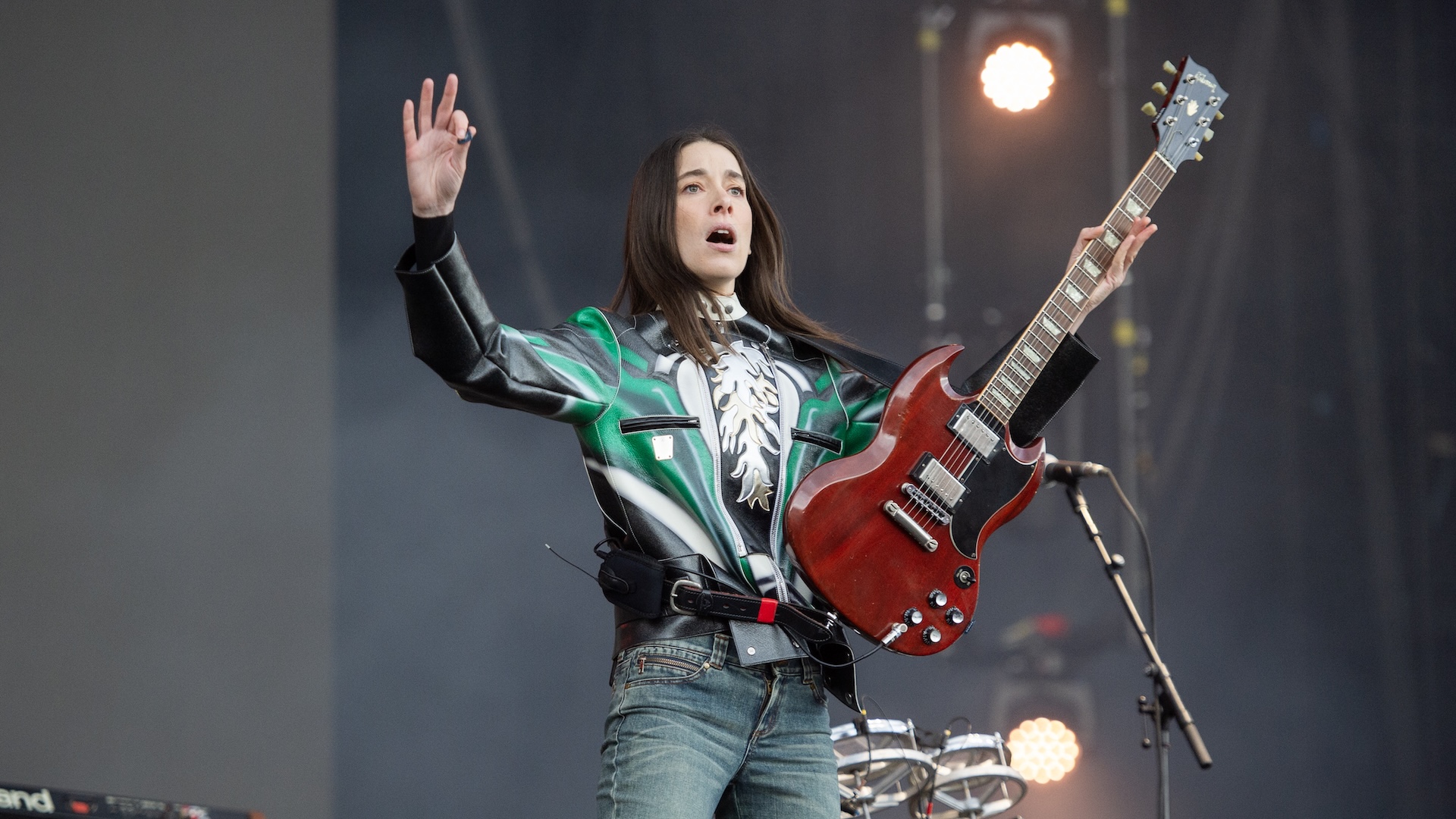Danielle Haim of Haim performs during day 3 of BBC Radio 1's Big Weekend