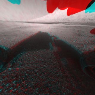 3-D View of Mars from the Front of Curiosity