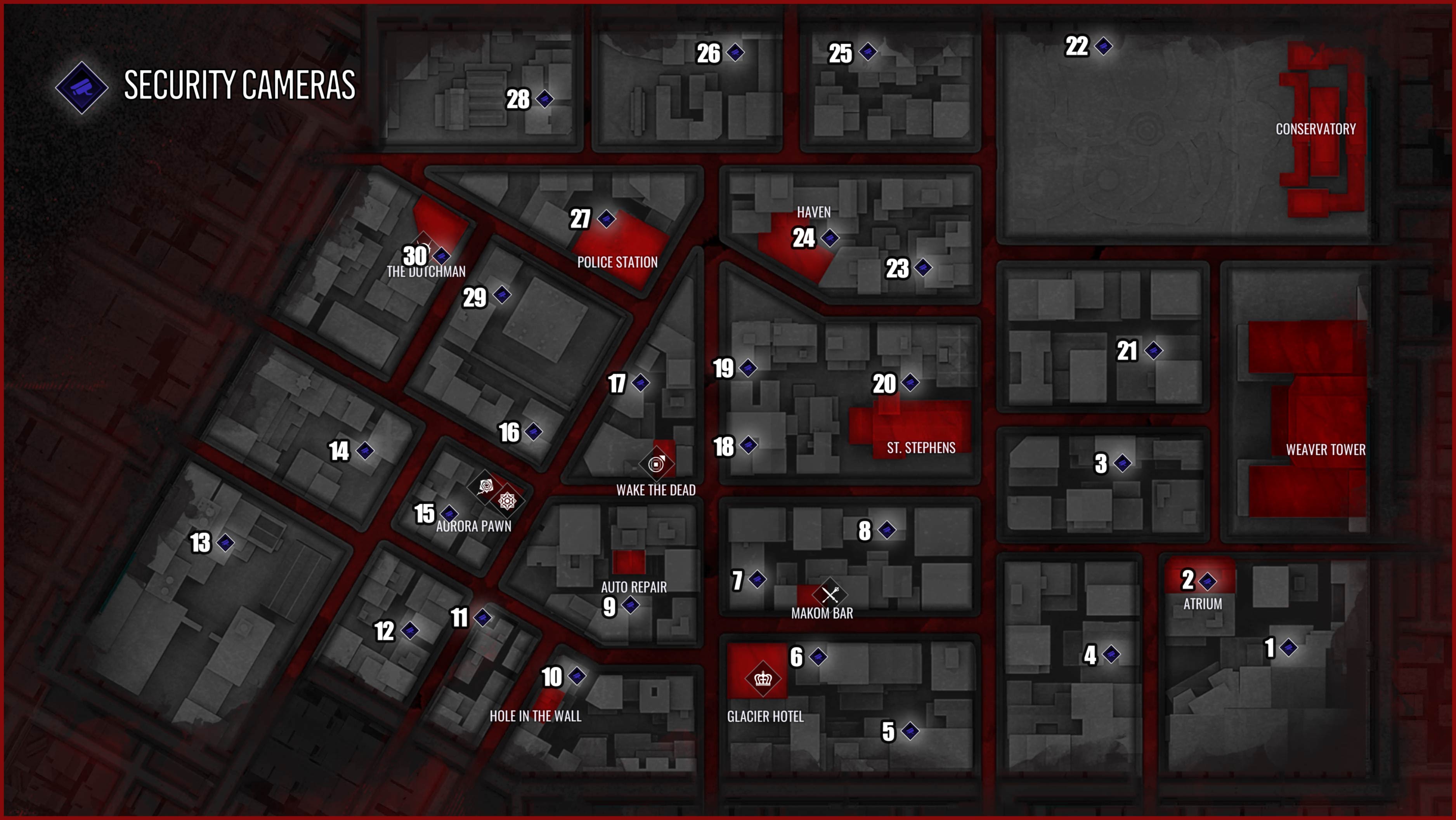 All Bloodlines 2 security camera locations