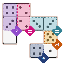 The New York Times Pips puzzle (easy) on January 7, 2026