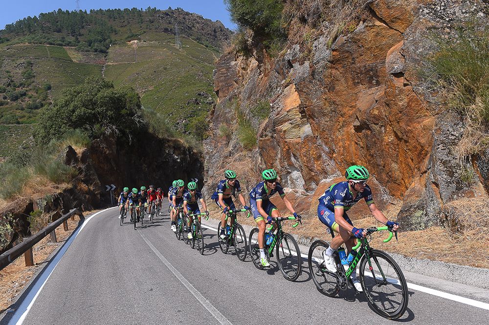 Orica-BikeExchange lead the chase late in the race.